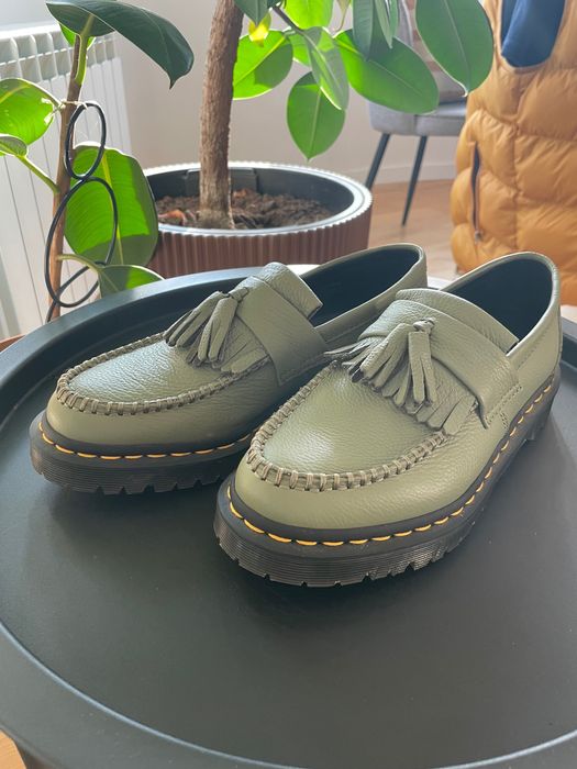 Кожени Лоуфъри Dr Martens Зелено Каки 38