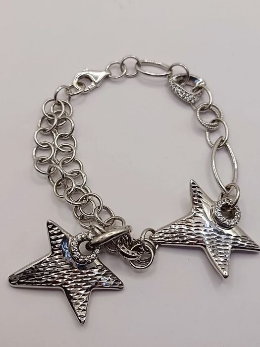 Златна гривна бяло злато 15.11 гр. 14к проба 585 / 19 см.