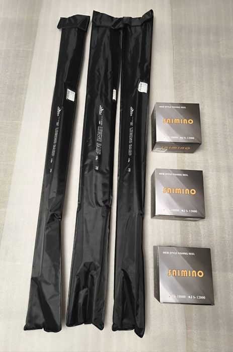 SET 3 Lansete LEGEND 3,90m/4,0lbs/3segmente + 3 Mulinete JS10000