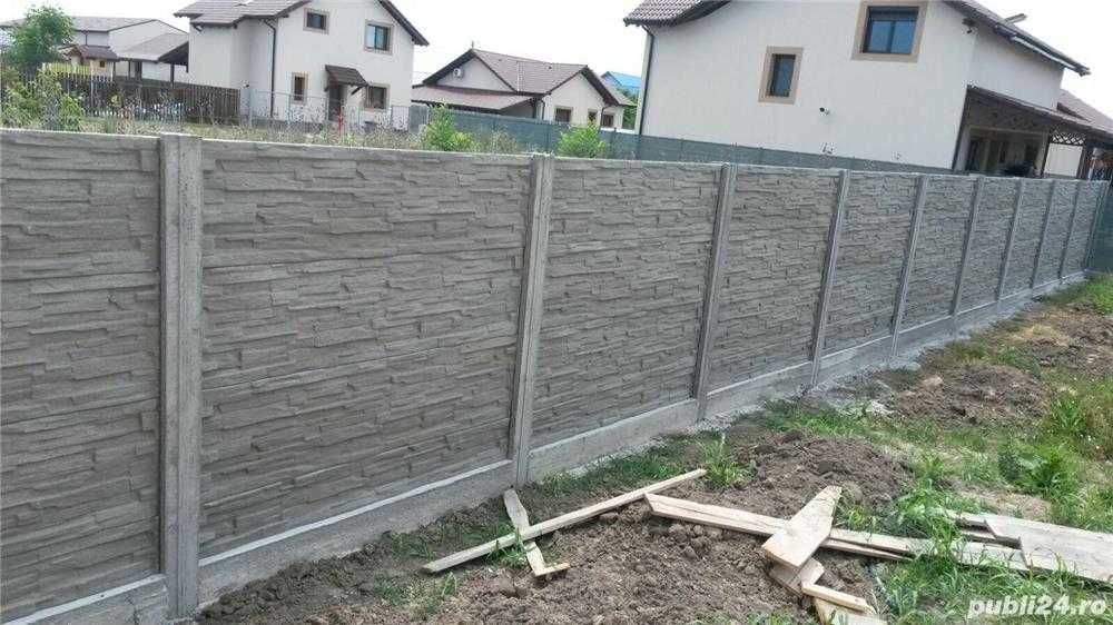 Gard beton din placi