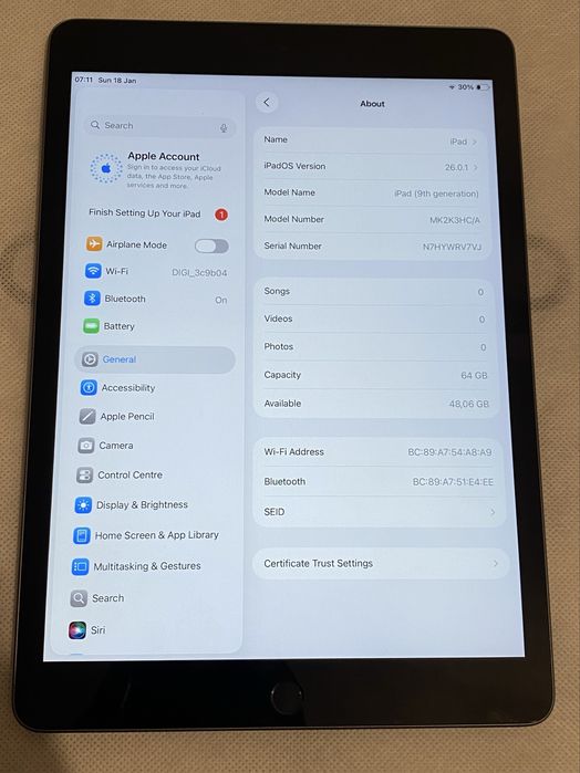 Apple Ipad 9 (2021), 10.2”, 64 Gb, Space Grey