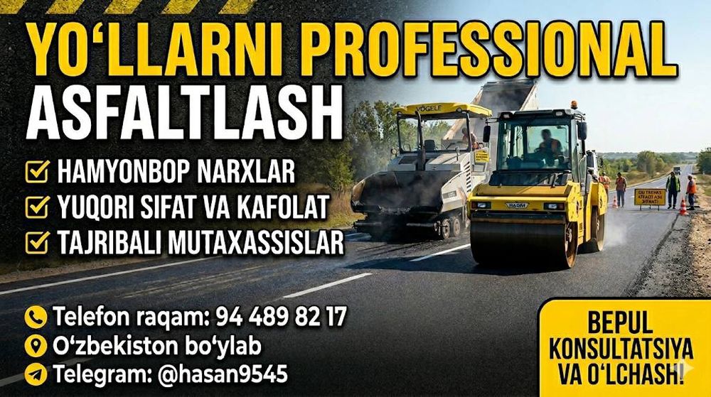 Oʻzbekiston boʻylab asfalt xizmatlari