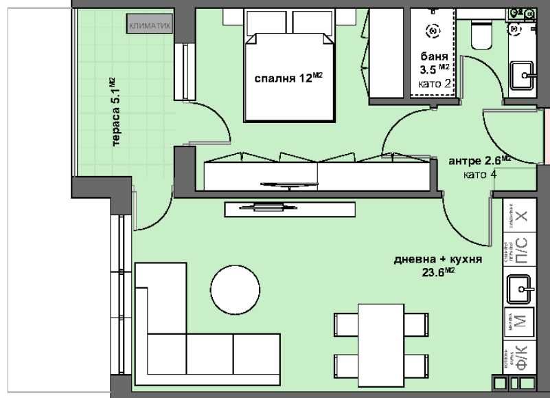 Продава се Двустаен апартамент в Стара Загора, Център - 70 кв.м за 689 €/кв.м - Снимка #5