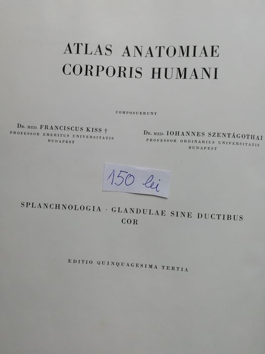 Cărți, tratate, atlas de medicină umană, anii '70