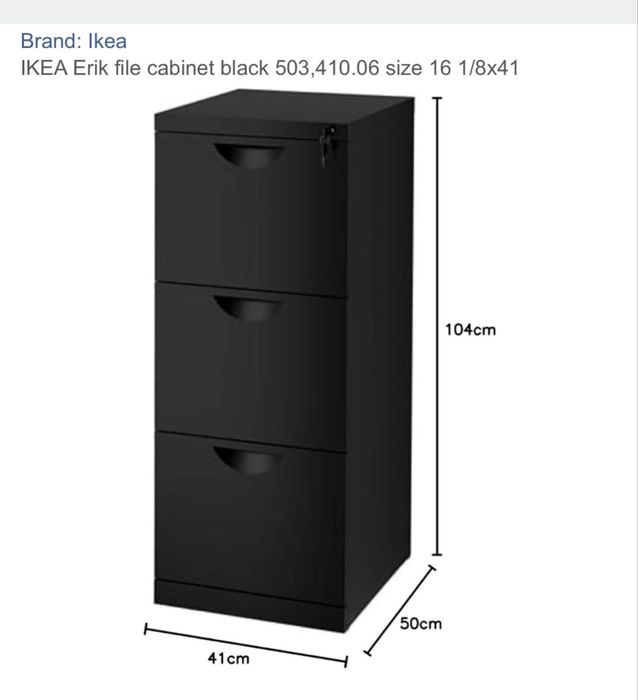 Brand: Ikea IKEA Erik file cabinet black 503,410.06 size 16 1/8x41