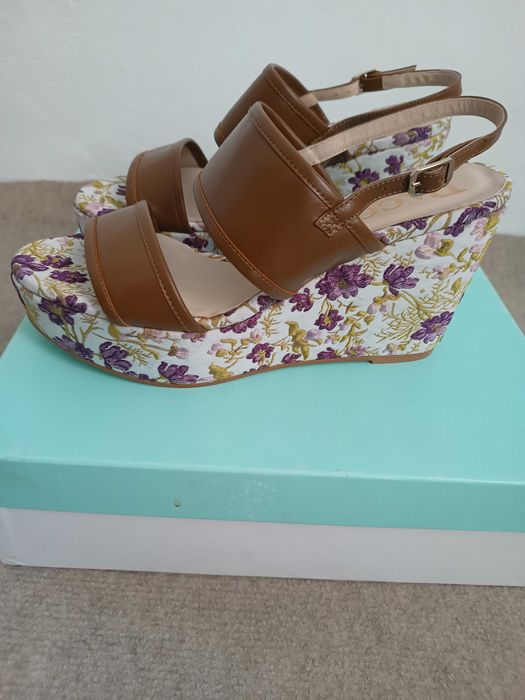 Sandale platforma piele naturala noi