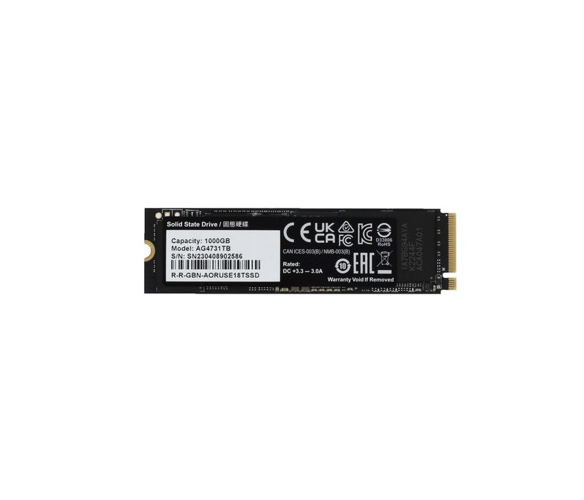 - Твердотельный накопитель SSD M.2 1TB Gigabyte AORUS Gen4 7300 NVMe