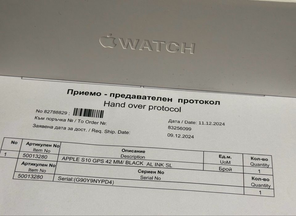 ЗАПЕЧАТАН 42mm Apple watch 10 Bluetooth Vivacom Гаранция 2г. Jet Black