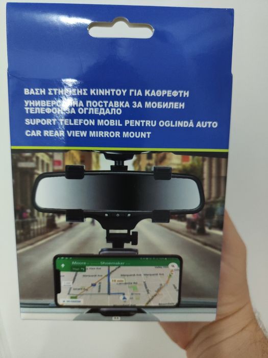 Suport telefon cu prindere de oglinda / Rotativ 360 grade