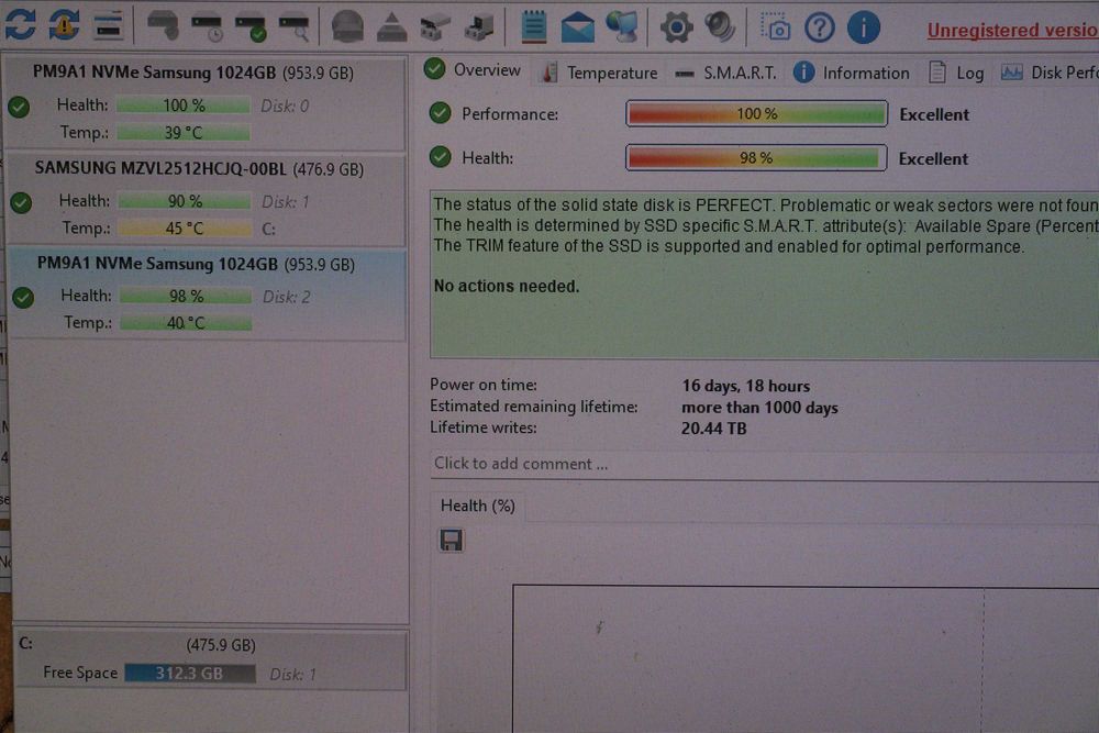 1TB Nvme SSD m.2 Samsung PM9A1 - gen4, 7000/5100mbs / вкл. ДДС