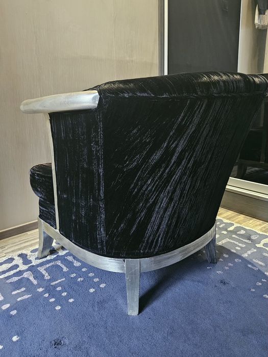 Фотьол дърво + плюш