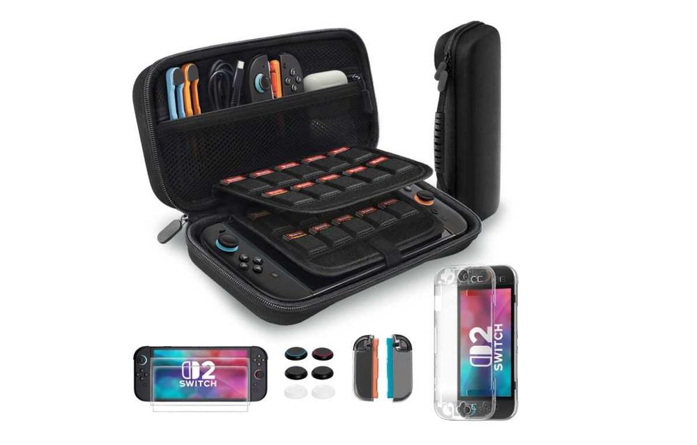 LIVRARE GRATUITA - Set accesorii Nintendo Switch 2 – husa, folie sticla, carcasa, thumb grips