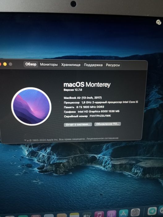 Macbook air 13 2017года