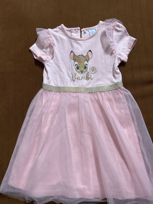 Rochita fetite Disney Bambi roz cu tulle marime 98-104 eleganta