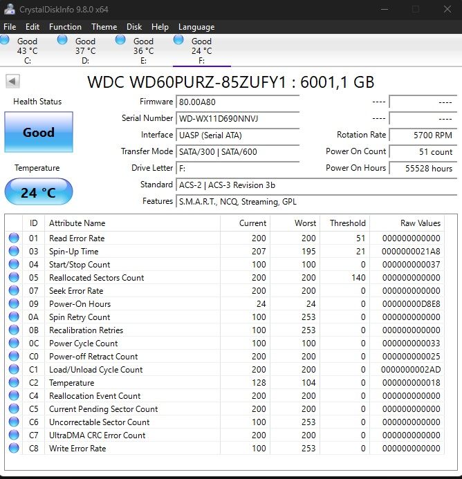 Hard disk Western Digital purple 6 tb