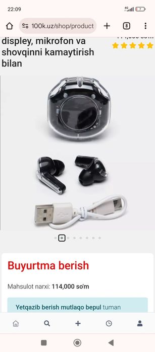 Simsiz Bluetooth quloqchinlar Air39, displey, mikrofon va shovqinni ka