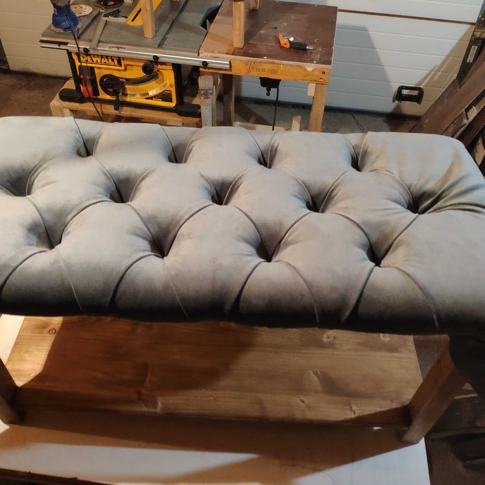 Băncuță hol, sufragerie chesterfield. Catifea Tapițerie Mobila Taburet