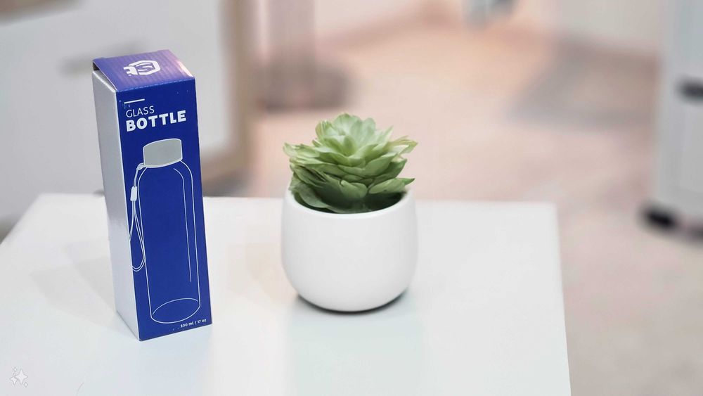 Cana sticla 500ml cu snur NOU