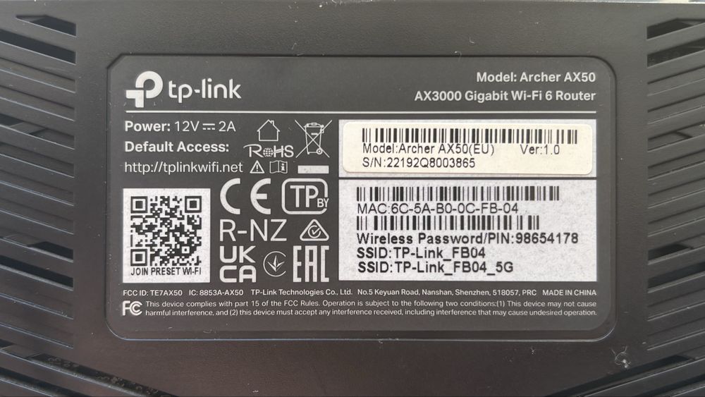 Роутер Wi-Fi TP-LINK AX50