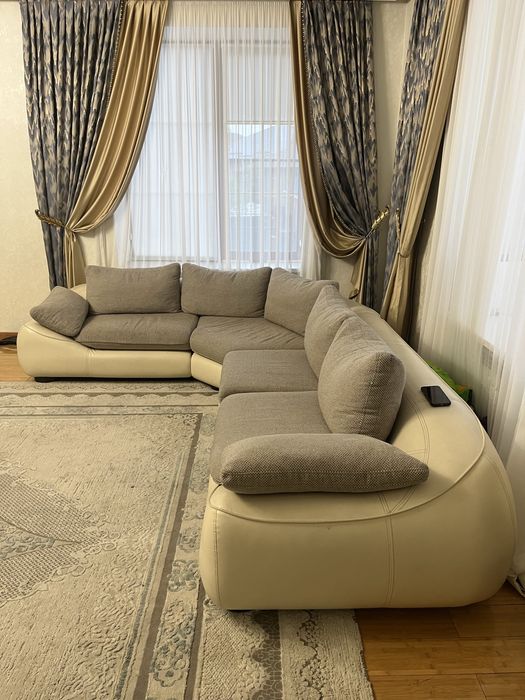 Кожаный диван, г-образный