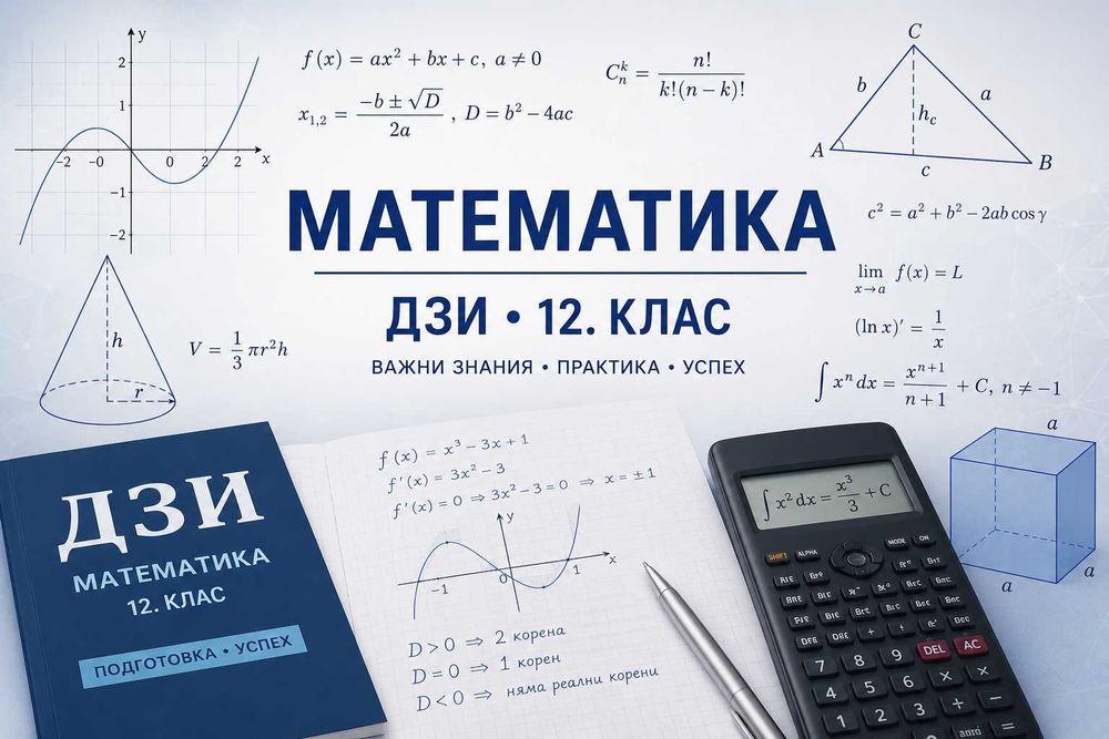 Подготовка по Математика за ДЗИ (ООП, профил) и кандидатстудентски изпити 2026/2027