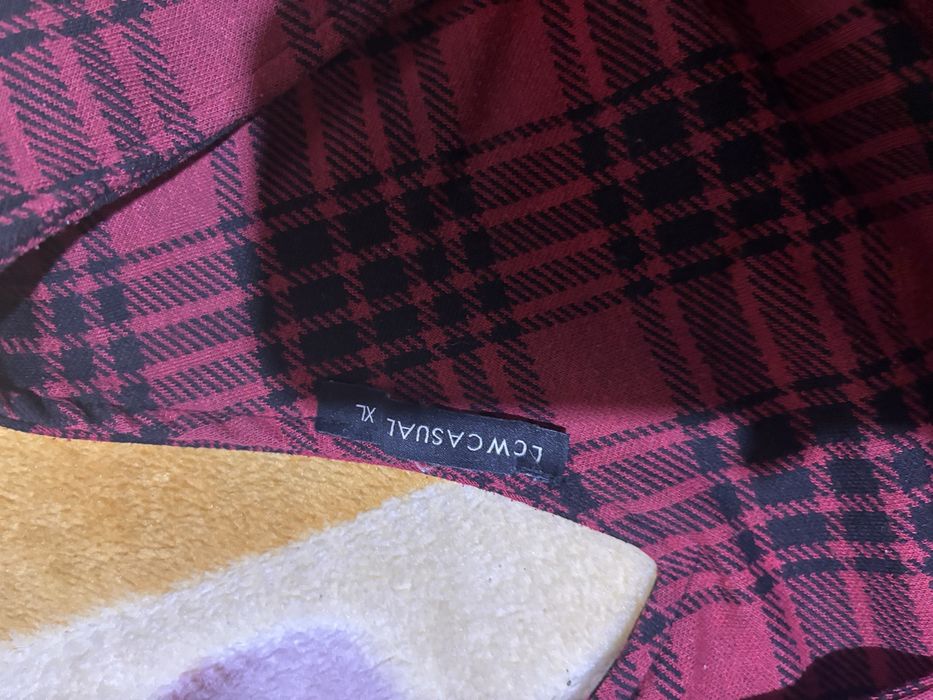 Кариран червен сукман с джобове – Размер XL