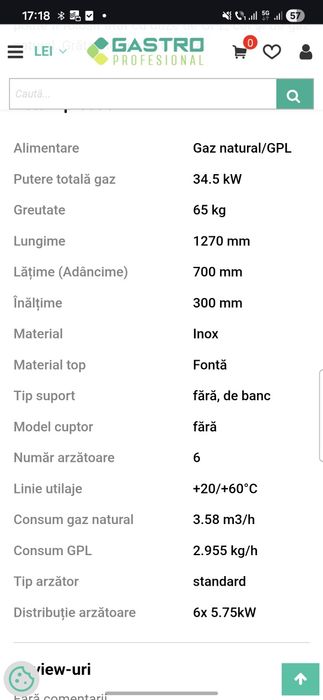 Masina gatit pe gaz, aparate pentru gatit 4-6 ochiuri