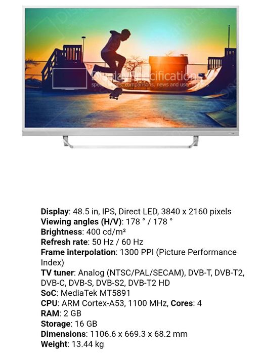 TV Philips 49PUS6482/12 defect
