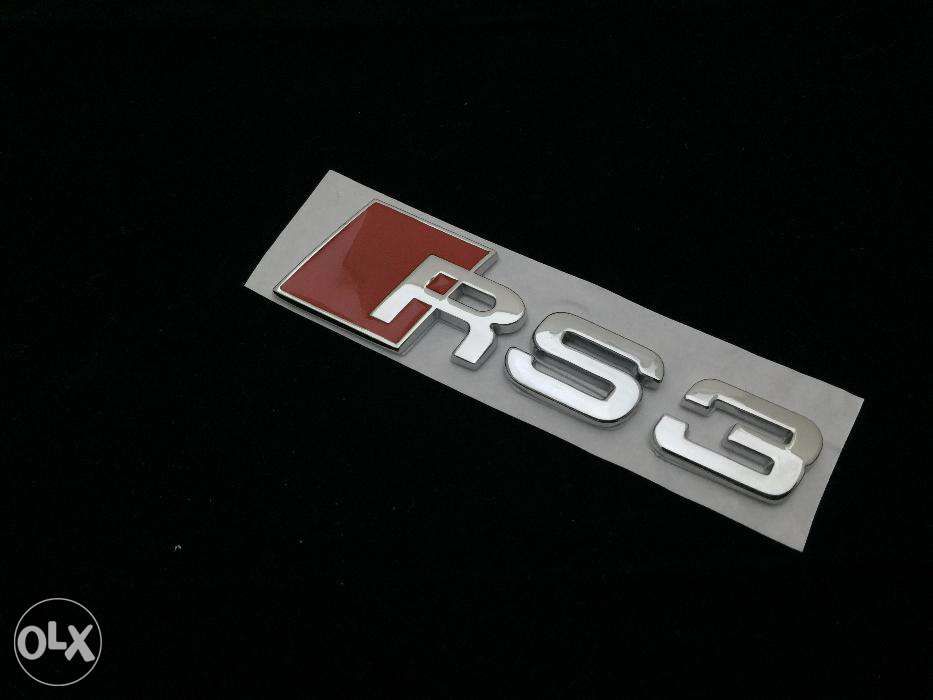 Emblema Audi RS3-line spate metal crom/rosu