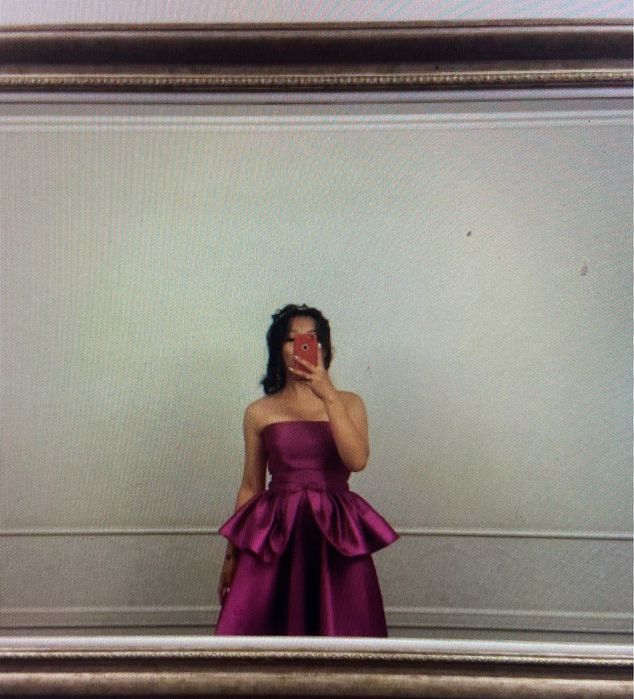 Платье фуксия длинное