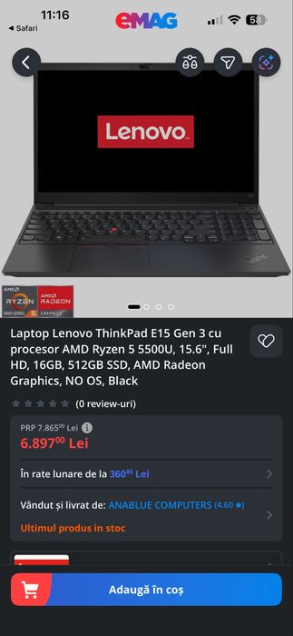 Lenovo e15 gen 3 Ryzen 5