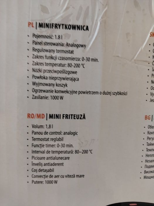 Airfryer 1,8 litri