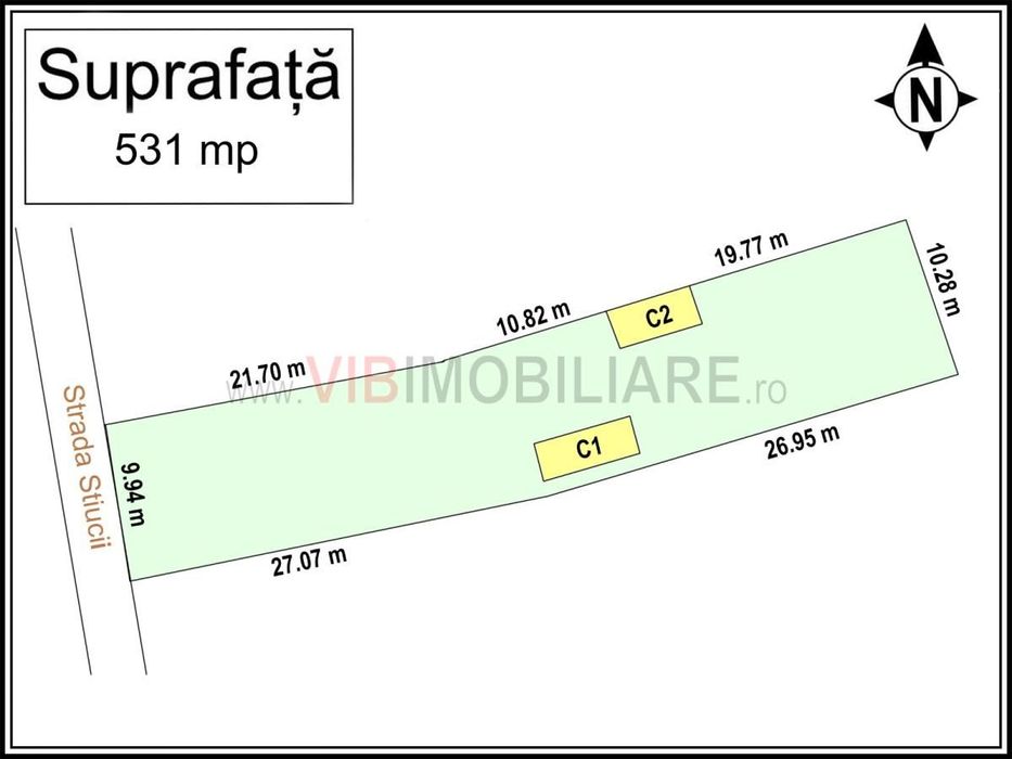 FUNDENI STRADA-STIUCII, teren intravilan, suprafata 531 mp