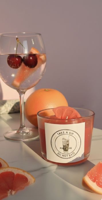 Lumanare băutură Pink gin