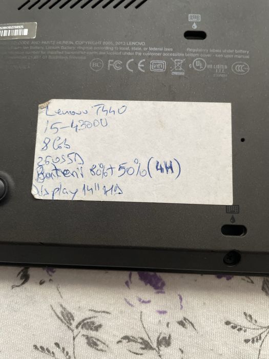 Lenovo ThinkPad T440 | Intel i5 | 8 GB RAM | SSD 250 GB | Funcționează perfect
