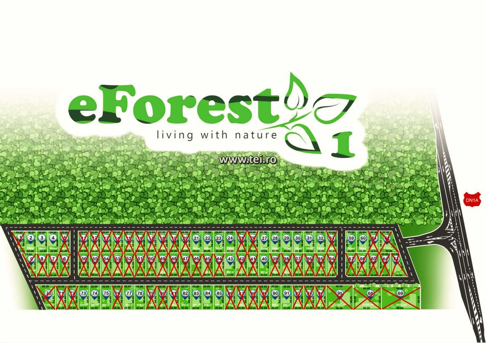 Loturi de casă 720 - 900 mp, langă Pădure în eForest, acces asfaltat