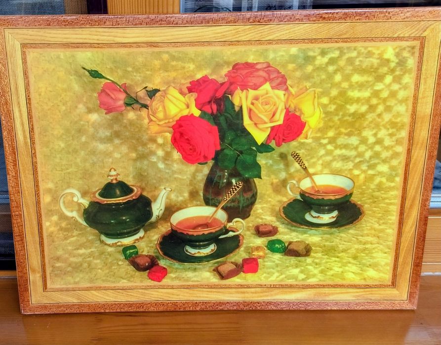 Картины рисованные, полиэфирные.