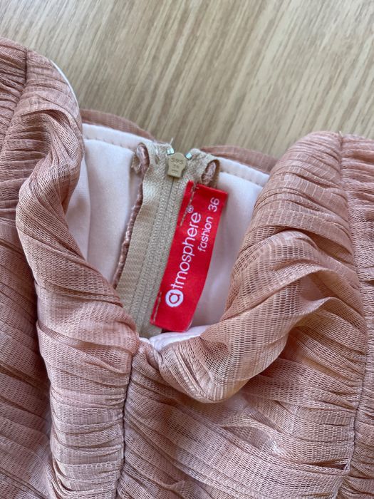 Rochie midi de ocazie roz pudrat Atmosphere Fashion marimea 36 S