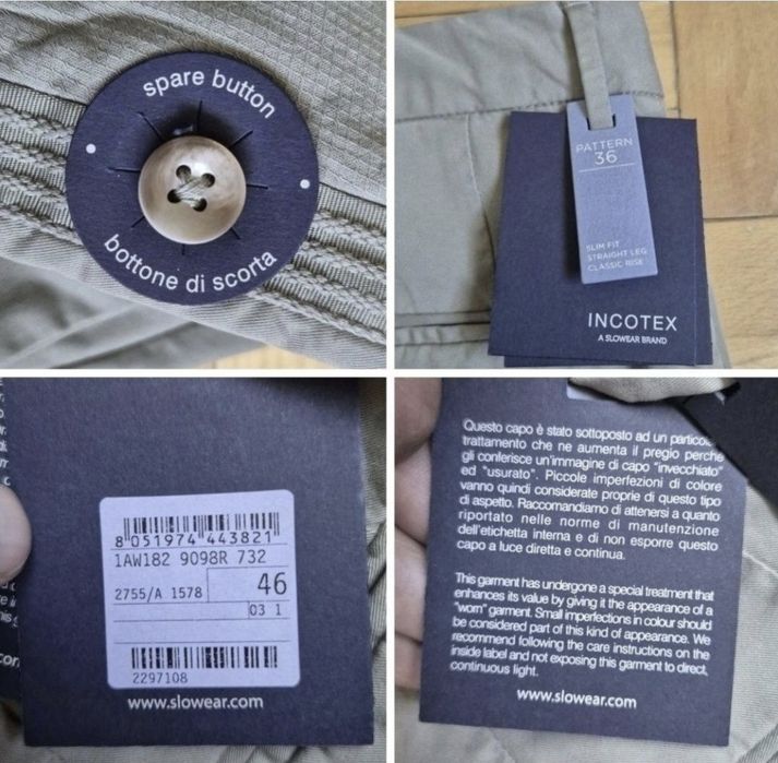 Pantaloni scurți lux bărbați, Incotex, Bumbac Royal Batavia - 46/ XS