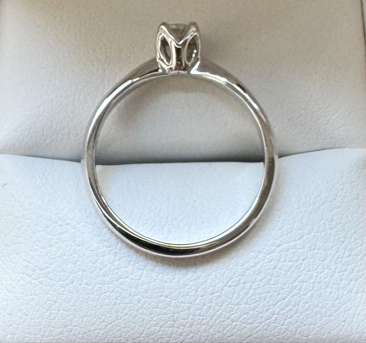 Inel logodna marimea 50 aur alb diamant natural