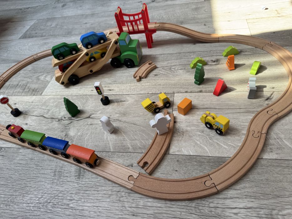 Паровозик конструктор деревянный машинки