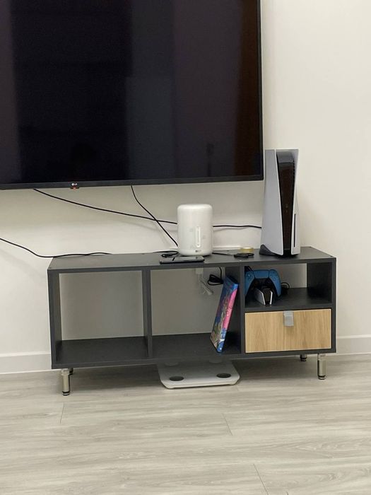 Тумба под телевизор IKEA, тёмно-серая, с ящиком