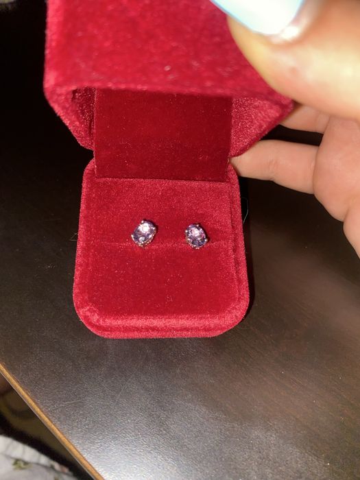 Cercei din argint cu ametist