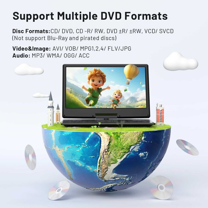 POFOTO 15.7" преносим DVD плейър