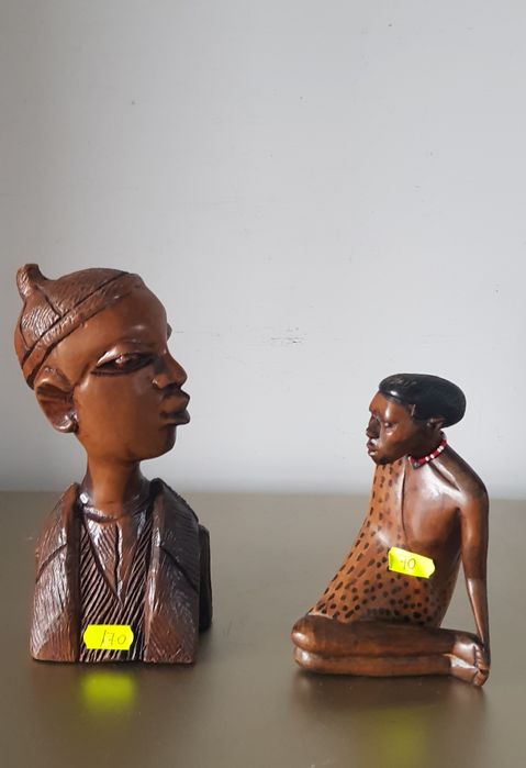 Statuete vechi budiste și tribale din lemn exotic