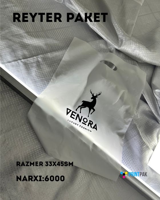 Paketlarga 50 donadan boshlab logo urib beramiz