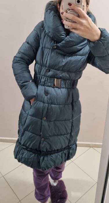 Маслено зелено дълго яке GANG размер S