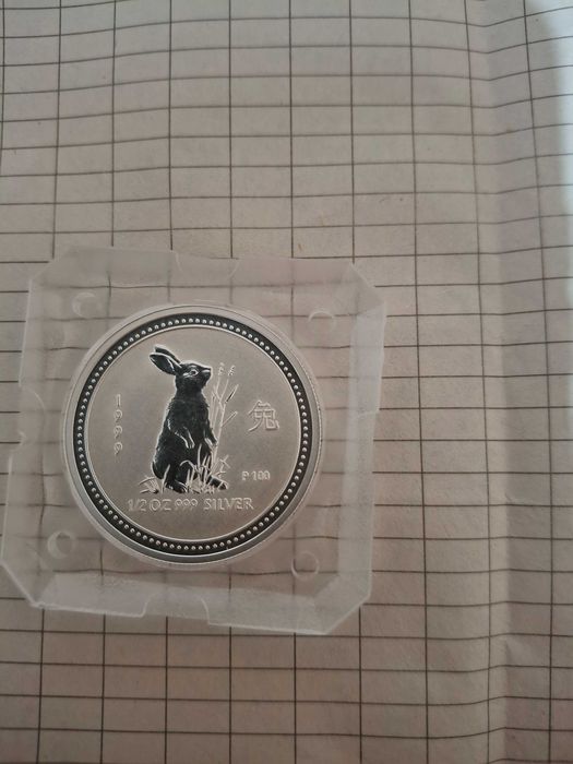 Сребро! 50 cents 1999г. Заек, Австралия