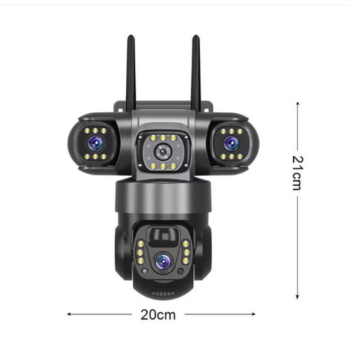 4G / WIFI соларна камера(сим карта) 6MP с четири обектива V380PRO