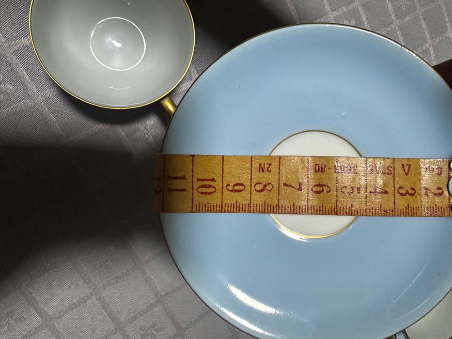 Set 6 cesti din portelan bavarez emailat si aurit.